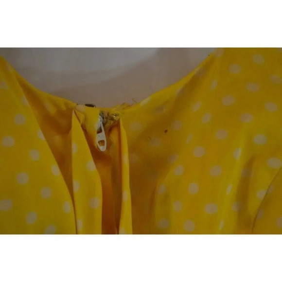 Polka Dot Bathing  Suit Yellow Vintage Size 38 - Picture 3 of 10